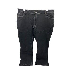 Cg Cg Women’s Jean's Black Denim Boot Cut Embroidered 5-Pocket Plus Size 24 x 32